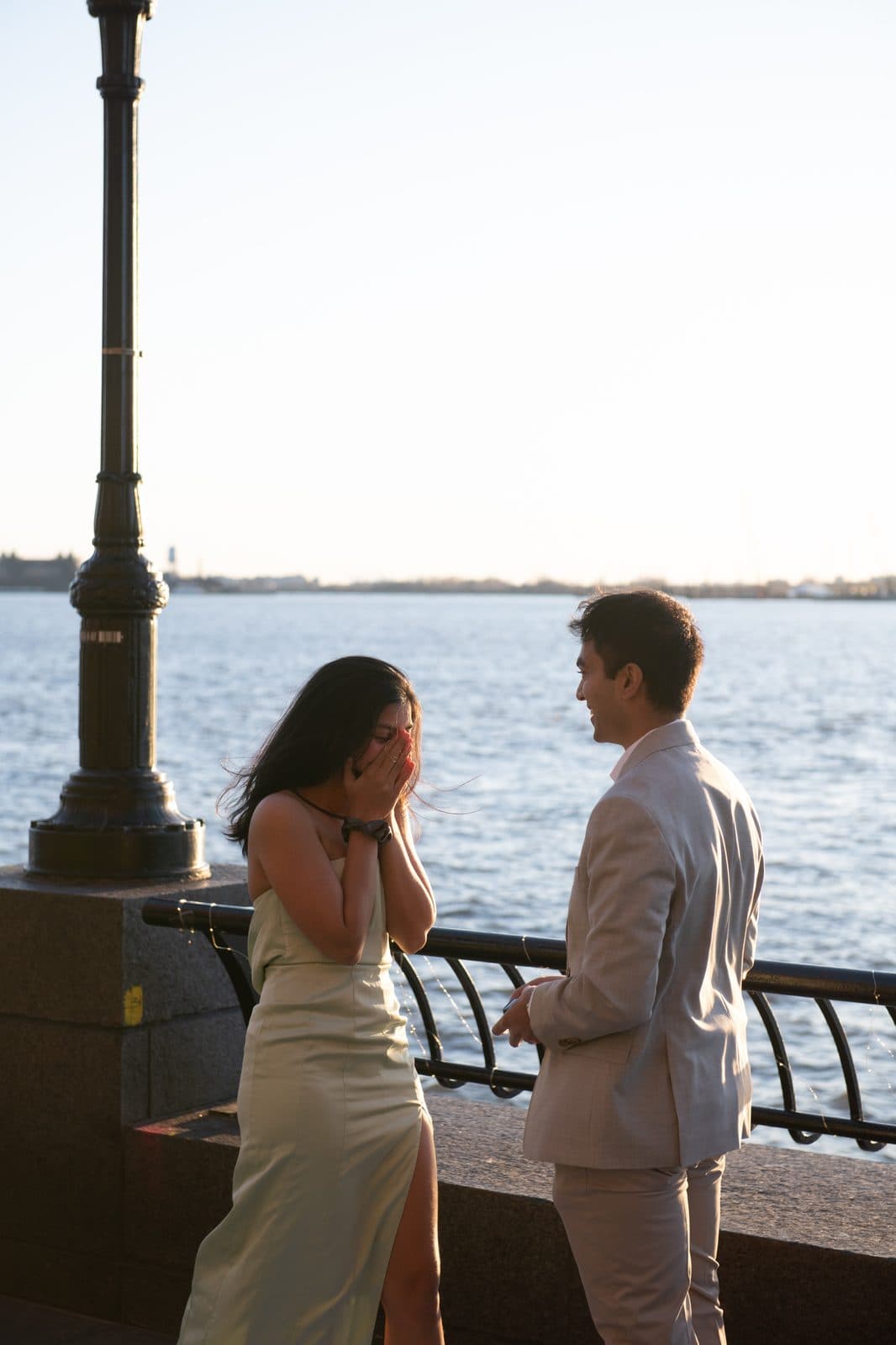 Krati smiling at Shaan moments after the proposal